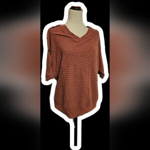 Women's Rust Red Sweater with Button Detail